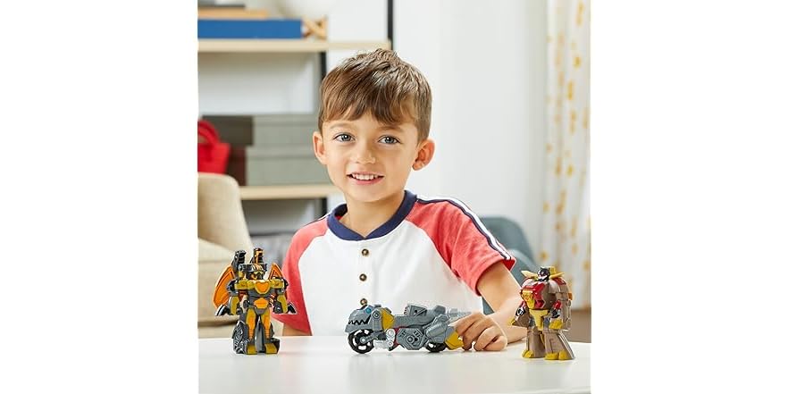 Transformers Dinobot Adventures Dinobot Squad Grimlock, Dinobot Snarl, e Predaking 3-Pack