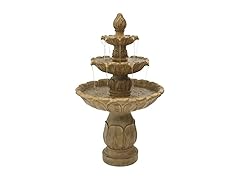 Sunnydaze Classic Tulip 3-Tier Electric Fountain - 46"