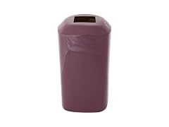 Creative Co-Op Square Enameled Metal Vase, Burgundy Finish
