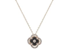 Full CZ Halo Clover Necklace