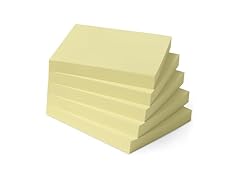 Amazon Basics Square Sticky Notes, Self-Stick Pads, Pack of 5, 3 x 3 inches, Yellow