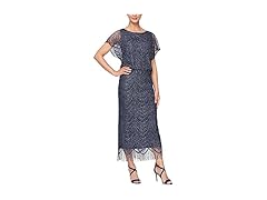 S.L. Fashions Women's Dress Navy/Silver (14)