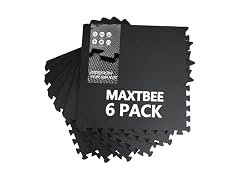 MAXTBEE 1/2 inch Thickened Interlocking Foam Floor Mats (24 Sq Ft), 6 Tiles 
