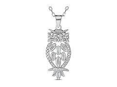 Namomi Owl Pendant Necklace Silver