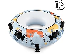 Goplus Snow Tube, 52" Inflatable Snow Sled