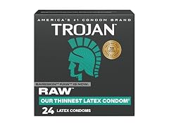 Trojan Raw Thin Latex Condoms for Men 24 Count