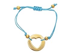 18K Gold Plated Turqoise Heart Adjustable Bracelet