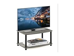 Furinno 2-Tier TV Stand Grey/Black