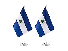  Nicaragua Flag Table Flag 2Pk w/Stand