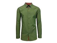 Men's Solid L/S Slim Fit Button Down