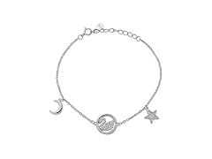 Namomi Silver Swan Bracelet Moon Stars