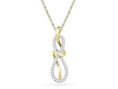 10K Yellow Gold 0.20 CT Dia Infinity Swirl Necklace