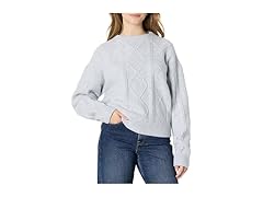Amazon Essentials Women Relaxed-Fit Cable Crewneck Sweater