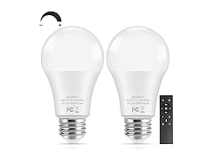 TOBUSA A19 LED Light Bulbs with Remote, 2 Pack