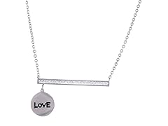 Swarovski Crystal Elements Bar & "Love" Necklace