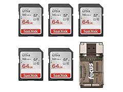SanDisk 64GB 140 MB/s SDXC Memory Card (5-pack)