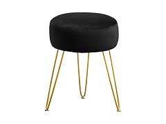 Lue Bona Black Vanity Stool