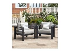Wisteria Lane Patio Furniture Metal Armchair Set of 2