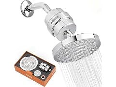 ADOVEL High Output Shower Head & Hard Water Filter (Open Box)