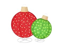 2Pcs Lighted Pop-Up Outdoor Christmas Ornaments Set, 35 Inch