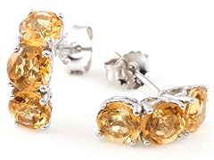 3.70 CT Citrine Earrings Sterling Silver