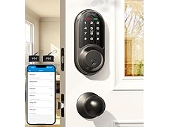 VEISE RZ06C Keypad Smart Lock with Knobs Matt Black