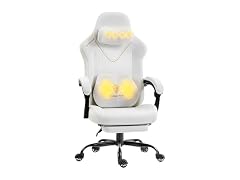 Dowinx Gaming Chair with Neck Massager White