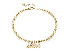 Ladies 18k Anklet with Love Charm