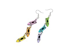 Colorful Three section Crayon Earrings
