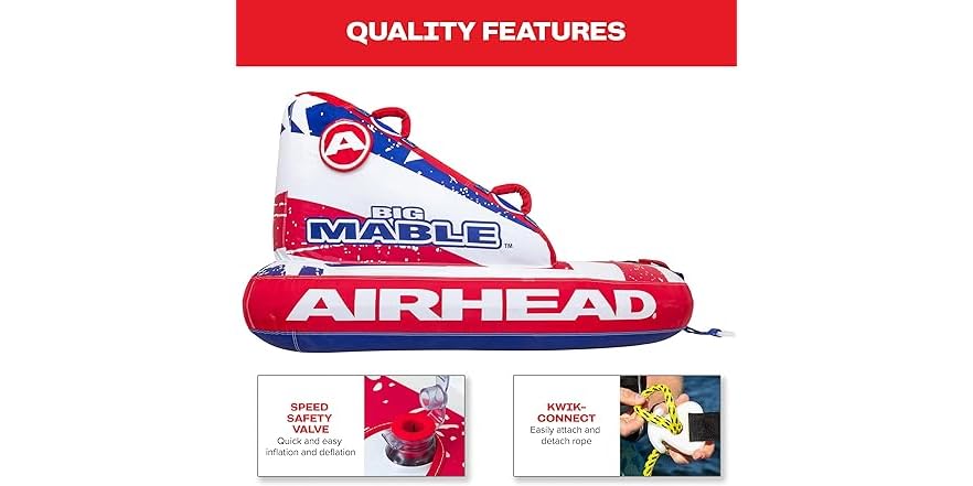 Airhead 1-2 Rider Inflatable Towable Tube