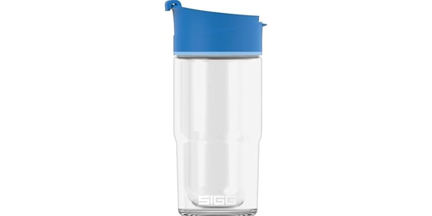 SIGG Isolierbecher Nova – 0,37 Liter, Aus Borosilikatglas, Mit Flip-Deckel, Spülmaschinenfest