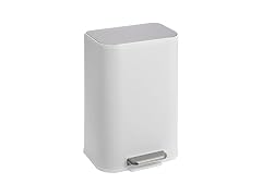 Takywep Kitchen Trash Can, 12L/3.2 Gal Stainless Steel White