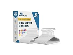 White Velvet Kids Hangers 50 Pack