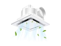 FASDUNT 9.8" Panel Bathroom Exhaust Fan with Light