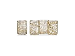  Set of 4 Double Old Fashion Drinking Glasses