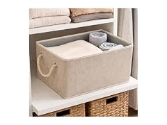 Sukkri Clay Storage Bins with Cotton Rope Handles, 2 PK