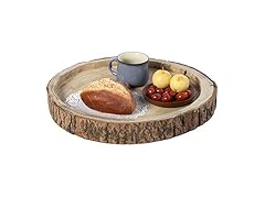 Wood Tree Bark Indented Display Tray 