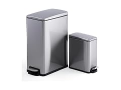 12 Gal & 2.6 Gall Stainless Steel Kitchen Trash Can Combo Set