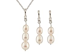 Dangling Double Pearl Set