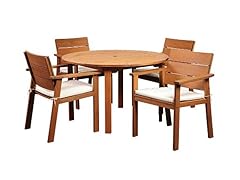 5-Piece Eucalyptus Round Dining Set
