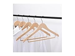 Sukkiri Non-Slip Wooden Suit Hangers Natural