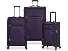 U.S. Traveler Aviron Bay Softside Luggage Purple, 3-Piece Set