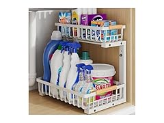Under Sink Organizer Storage White,1 Pack