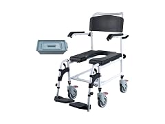 Shower Commode Wheelchair with 4 Lockable