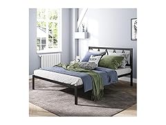 Novilla Full Bed Frame w/ Headboard 14" Blk