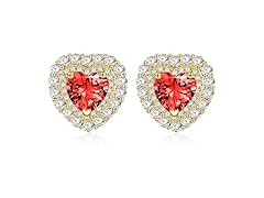 Joyssense Crystal Heart Earring Red