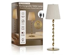 Twisted Stem Pleated Shade Cream Lamp