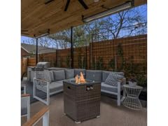 22" Sq 40k BTU Wicker Base Fire Table – Black