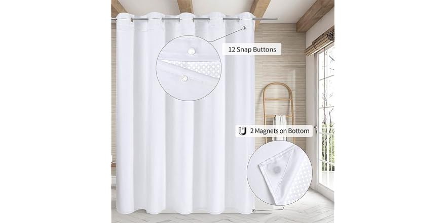 White Waffle Shower Curtain Set