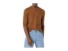 Amazon Essentials Men Slim-fit Long-Sleeve Waffle Henley